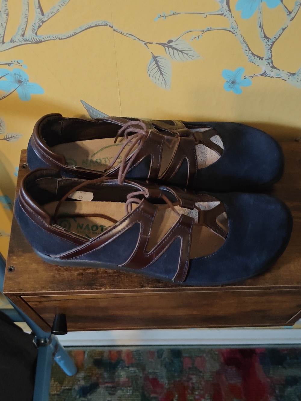 Naot women's Navy and Brown Casual Slip-On Loafers